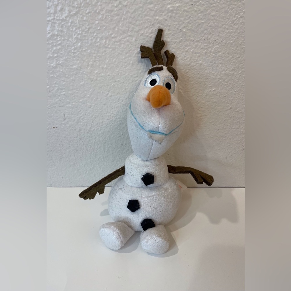 Disney Ty‎ Beanie 8" Stuffed Plush OLAF Frozen White Sparkle Snowman 2014